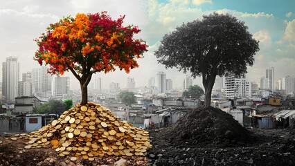 Two Worlds, One Tree: A Tale of Wealth and Poverty