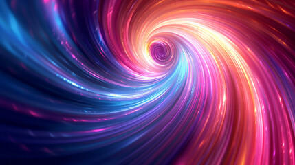 Colorful swirling vortex of light and energy in a cosmic space background