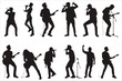 © Creative_Design - Set of black singer silhouettes, Set of black musicians silhouettes, Musicians vector silhouette set, Singer silhouette vector, Singers silhouette collection
