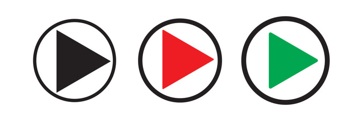 Set of play buttons icons. Play buttons. Video audio player button vector illustration. Play Icon set. Play button vector icon.