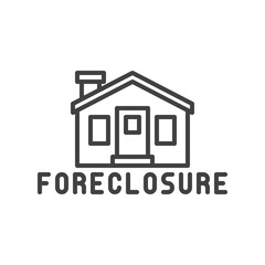 Wall Mural - House with a Foreclosure sign line icon