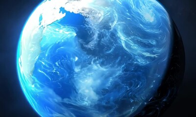 Wall Mural - Earth from Space with Illuminated City Lights at Night