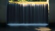 © bcendet - Close-up of a small waterfall with flowing water over the edge of a concrete wall and into a shallow pool of water.