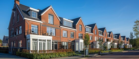 New residential townhouses. Modern apartment buildings