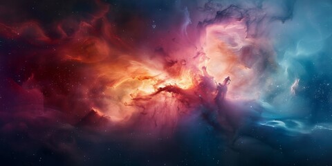 Wall Mural - a colorful galaxy with a red and orange cloud in the middle