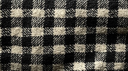 Black and White Checkered Fabric Texture