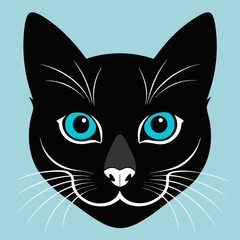 Poster - cat face vector art silhouette 