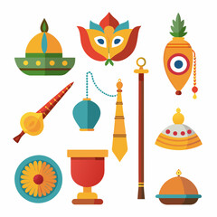 Poster - vector of janmashtami elements illustration 