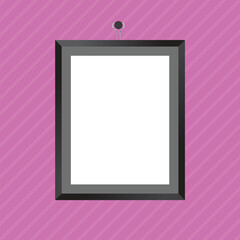 Aufkleber - Vector picture frames hanging on pink background. mock up frame photo. Blank frame. realistic photo card