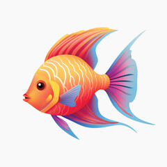 Sticker - Colorful tropical fish illustration