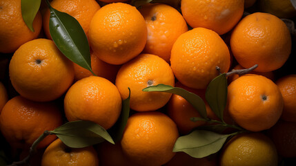 Wall Mural - Fresh ripe oranges as background