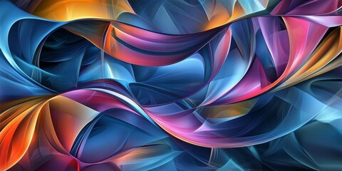 Wall Mural - Generate a futuristic abstract background with digital textures and patterns, utilizing geometric shapes and vibrant colors to create a contemporary art piece