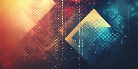 Wall Mural - imagine an artistic background with bold geometric patterns and textured gradients forming an intric