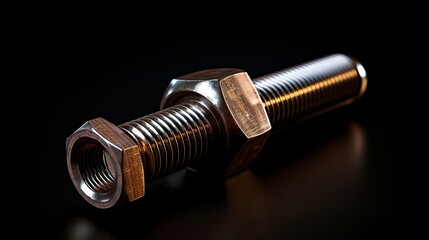 Wall Mural - A photo of a bolt and matching nut