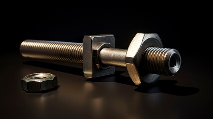 A photo of a bolt with a wing nut