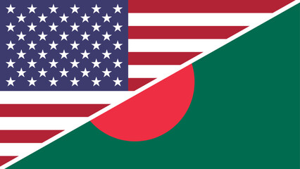 Poster - and Bangladesh flags combined in a split design, symbolizing international relations, global unity, and cultural exchange