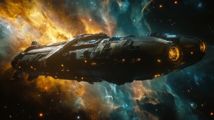 Canvas Print - Spaceship in the Nebula