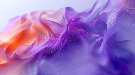 Abstract purple and orange glitter background with blurred texture and soft focus.