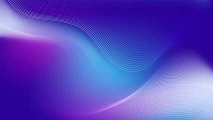 Vibrant abstract background with flowing purple and blue gradient waves and delicate lines, creating a dynamic and modern design.