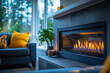 © sharafmaksumov - Modern gas fireplace