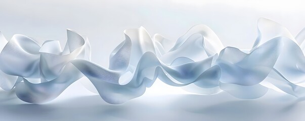 Wall Mural - Abstract Blue and White Wavy Texture