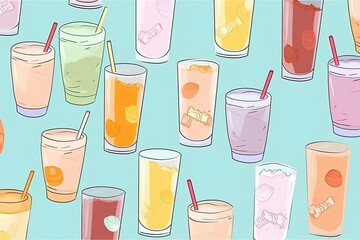 Canvas Print - set of drinks