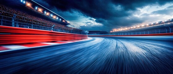 Wall Mural - Race Track at Sunset with Motion Blur