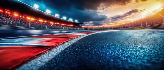 Wall Mural - Race Track at Sunset with Motion Blur