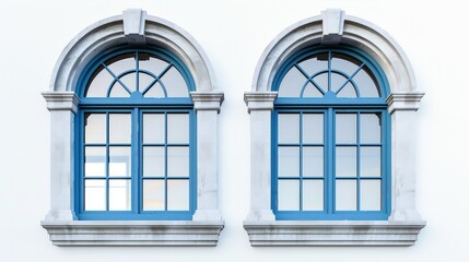 Arched window, isolated on white background.