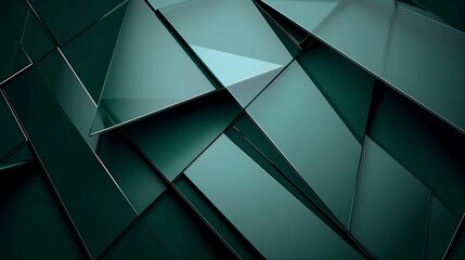 Canvas Print - Abstract dark green background with geometric shapes.