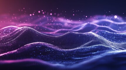 Wall Mural - dynamic hexagonal wave, a captivating digital illustration showcasing an abstract flow of particles 
