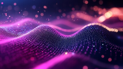 Wall Mural - dynamic hexagonal wave, an intricate abstract representation of interconnected particles and lines, 