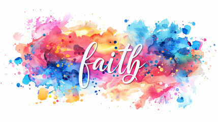 Inspirational religious message hand lettered on a colorful watercolor background, conveying positive sentiments