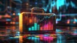 © Paniti - A 3D briefcase with digital charts and graphs emerging from it, symbolizing business finance