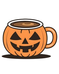 Sticker - cup of coffee halloween