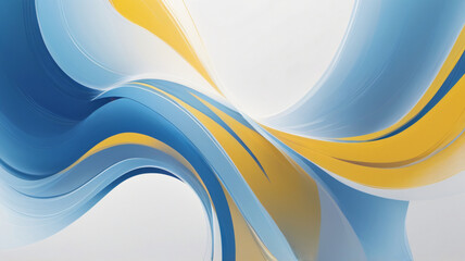 Wall Mural - abstract blue, white and yellow background wave shape design with empty space for text for banner, poster, cover, wallpaper