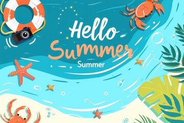 Wall Mural - summer holiday background with flops. generative ai