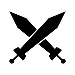 Wall Mural - Crossing swords silhouette icon. Vector.