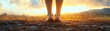 © HomeHug Ai Gallery - Closeup of a woman s feet grounded in mountain pose, disciplined stance, soft light