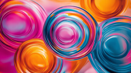 Wall Mural - abstract colorful background with circles and spirals