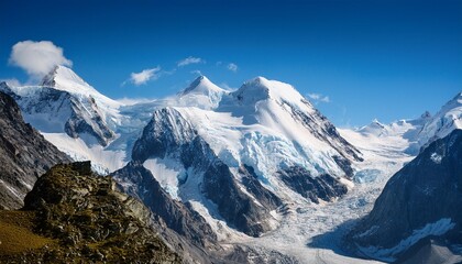 Sticker - mountain range with ice, AI generated