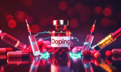 Doping in sport background fictional pills. Sport and doping in olympic match