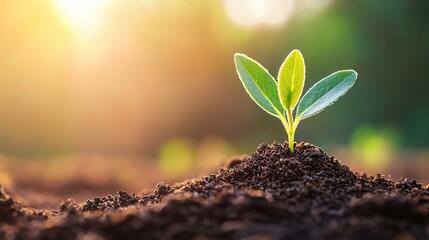 Wall Mural - New Life Sprouting in Soil.