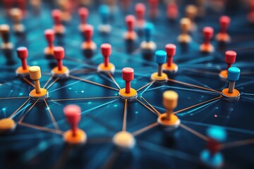 Aufkleber - Network connections and social media concept.