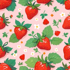 Wall Mural - Sweet Strawberry Pattern