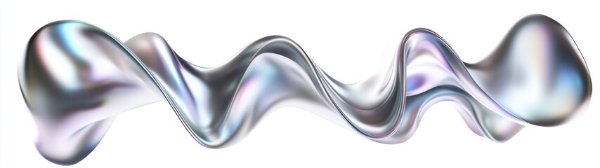 abstract silver metallic liquid flow with iridescent highlights