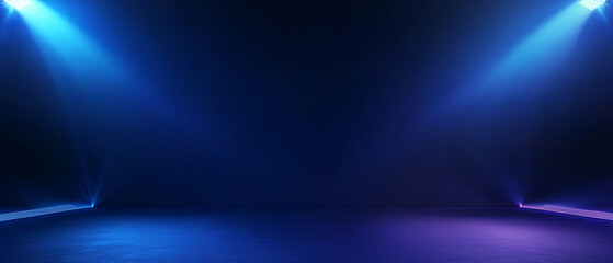 Wall Mural - abstract blue and purple neon light background with spotlight