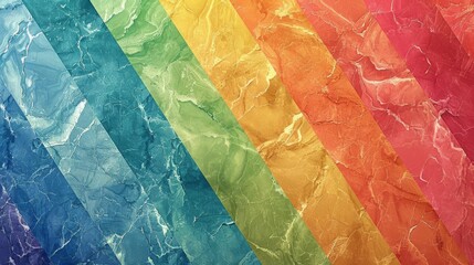 Marble texture, rainbow hues, flat design illustration