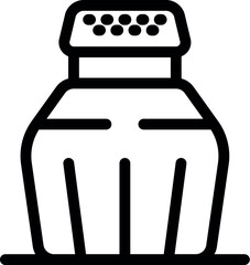 Sticker - Simple vector of a salt shaker with an open top, great for representing seasoning or flavoring food