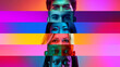 © Lustre Art Group  - Colorful collage o diverse eyes in horizontal strips, with vibrant gradient backgrounds, symbolizing unity in diversity and beauty of individuality. Concept of youth, human emotions, social equality.